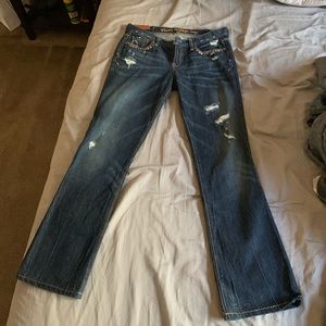 Ruehl no. 925 ripped boot cut jeans